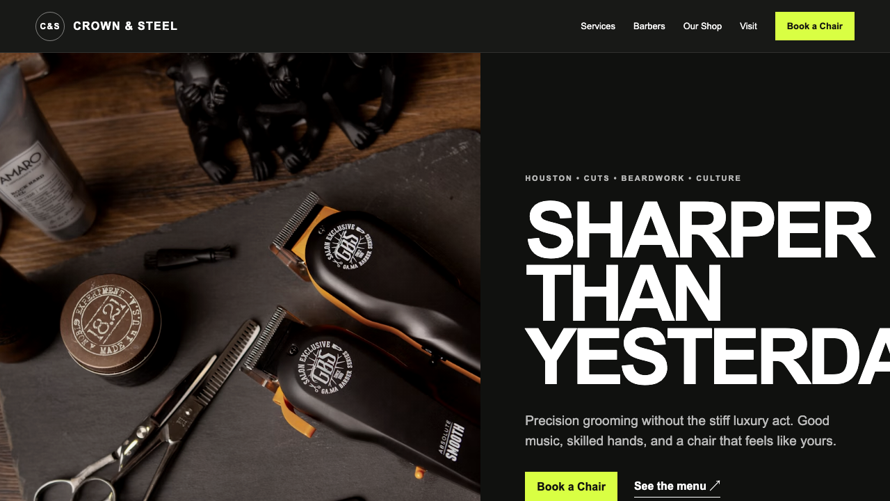 Alternative barbershop website demo preview