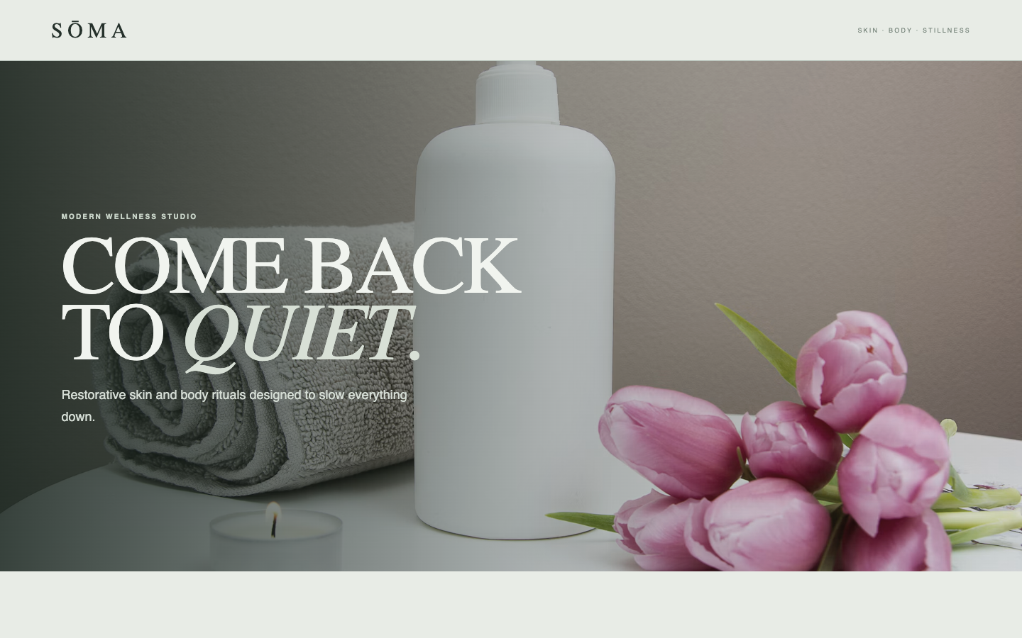 Soma Wellness Studio spa website demo preview
