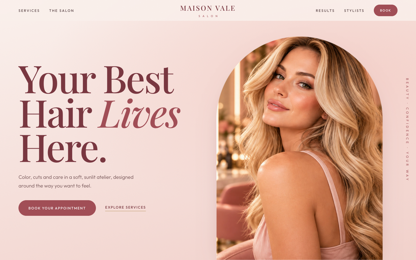 Maison Vale Salon luxury salon website demo preview