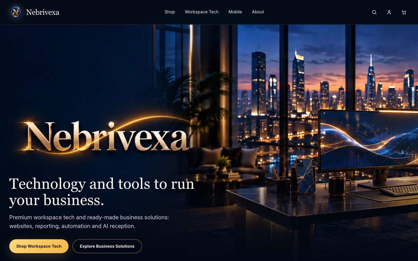 Nebrivexa premium e-commerce store demo preview
