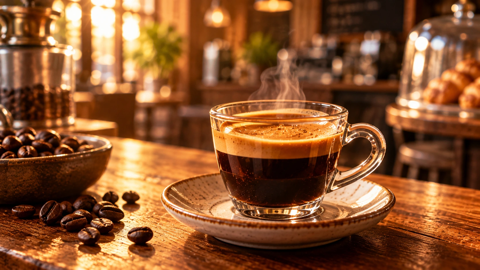 Oak House espresso with a rich crema